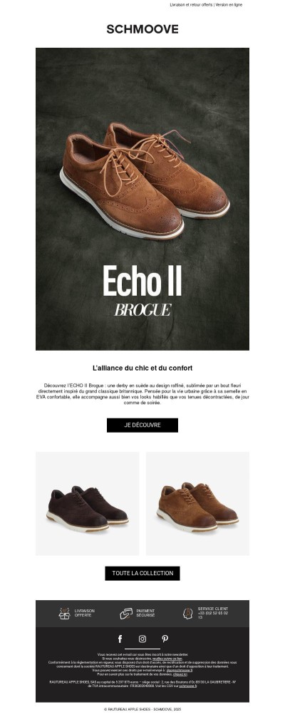 ECHO II Brogue : Une derby ultra-confortable