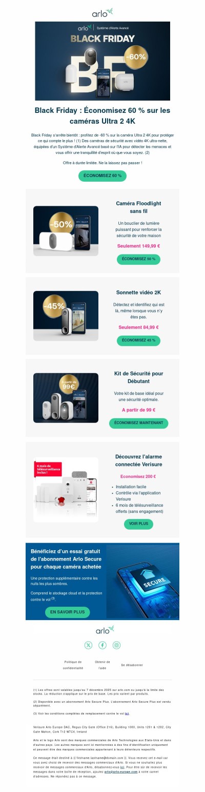 Black Friday : Jusqu'à -60 % sur la sécurité haut de gamme