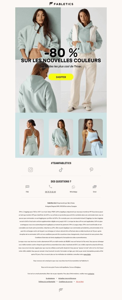 -80 % SUR LES NOUVELLES COULEURS