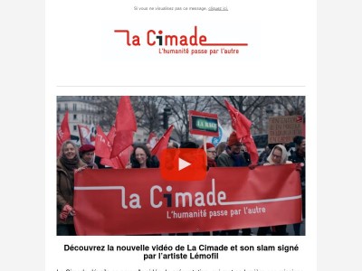 Newsletter : La Cimade lance sa vidéo de présentation  de la main de l'artiste Lemofil 