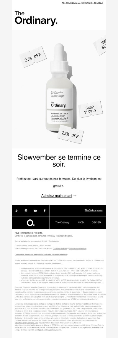 Slowember se termine ce soir.