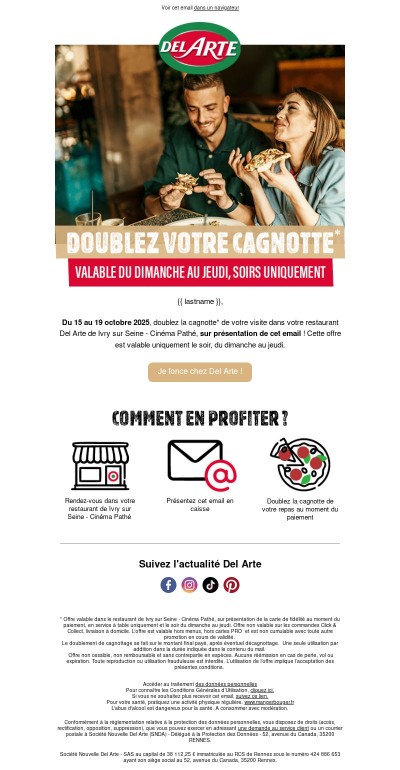 Doublez votre cagnotte pour le diner !