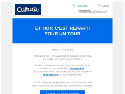 Votre mot de passe est modifié