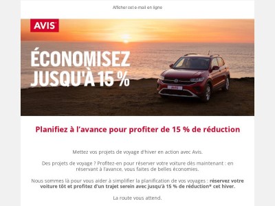 Des projets de voyage ? Profitez de 15 % de réduction