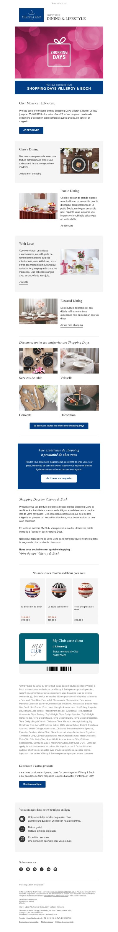 Shopping Days : - 20 % pour vous