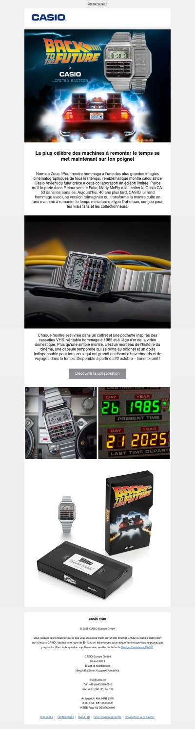 CASIO x Retour vers le Futur