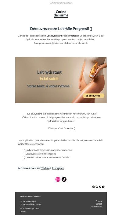 Nouveauté : la peau dorée sans UV 🌞 