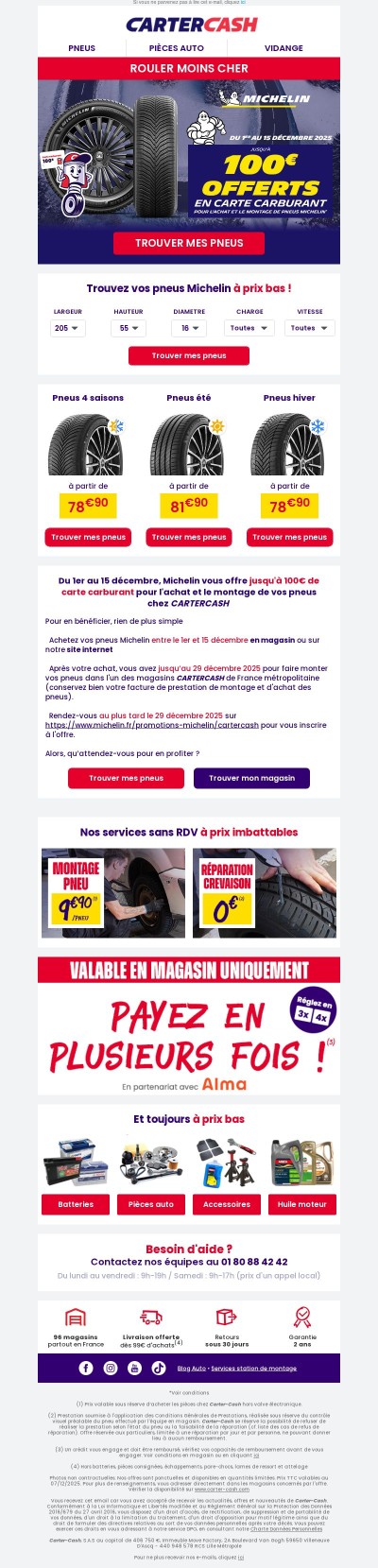 🤩 Michelin : jusqu'à 100€ offerts en carte carburant