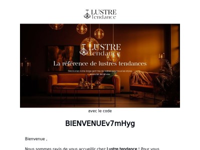 🌟 Bienvenue chez Lustre tendance - Profitez de 10% de réduction sur votre premier achat !