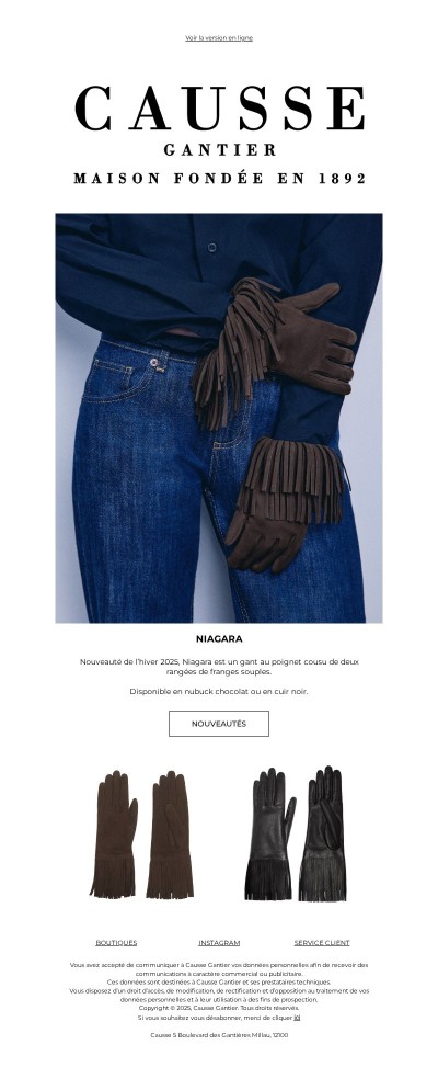 Niagara : le gant à franges