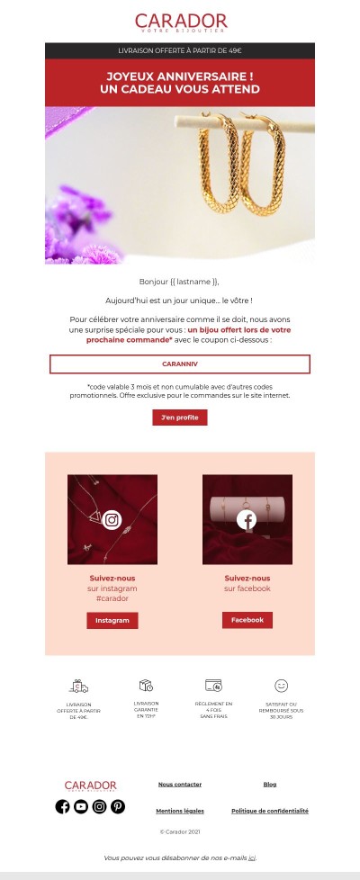 {{ lastname }}, Ne laissez pas passer cette offre !