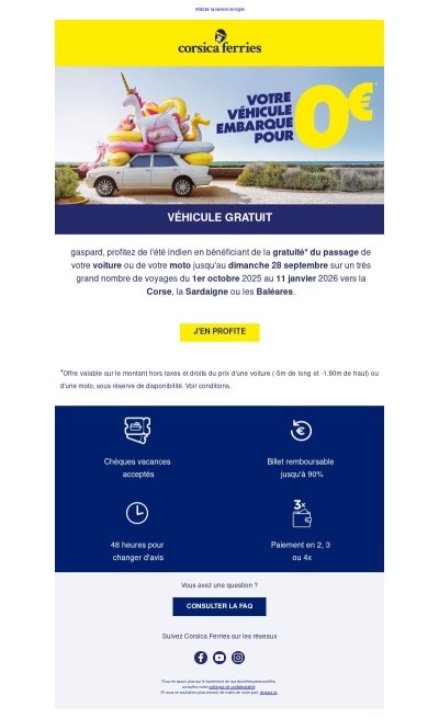 Votre véhicule embarque pour 0€ !