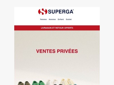 VENTES PRIVÉES SUPERGA : -30 % de réduction