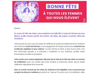 Bonne fête à toutes les femmes qui nous élèvent !