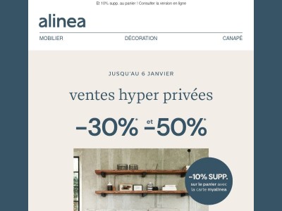 Ventes hyper privées : -30% et -50%