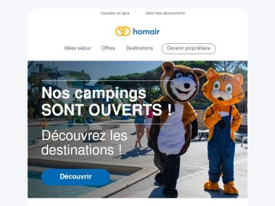 On vous attend : l'ouverture de nos campings, c'est maintenant ! 🎉