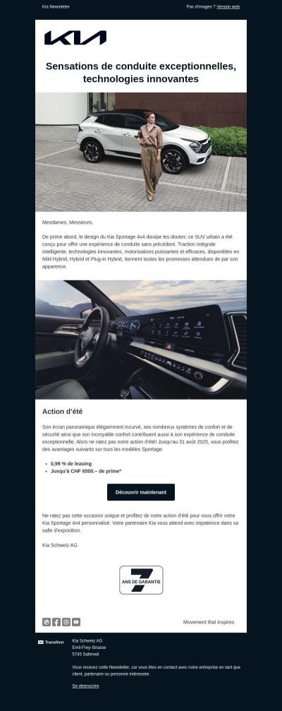 Action d’été Kia Sportage