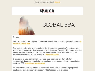 Merci de votre intérêt pour le Global BBA