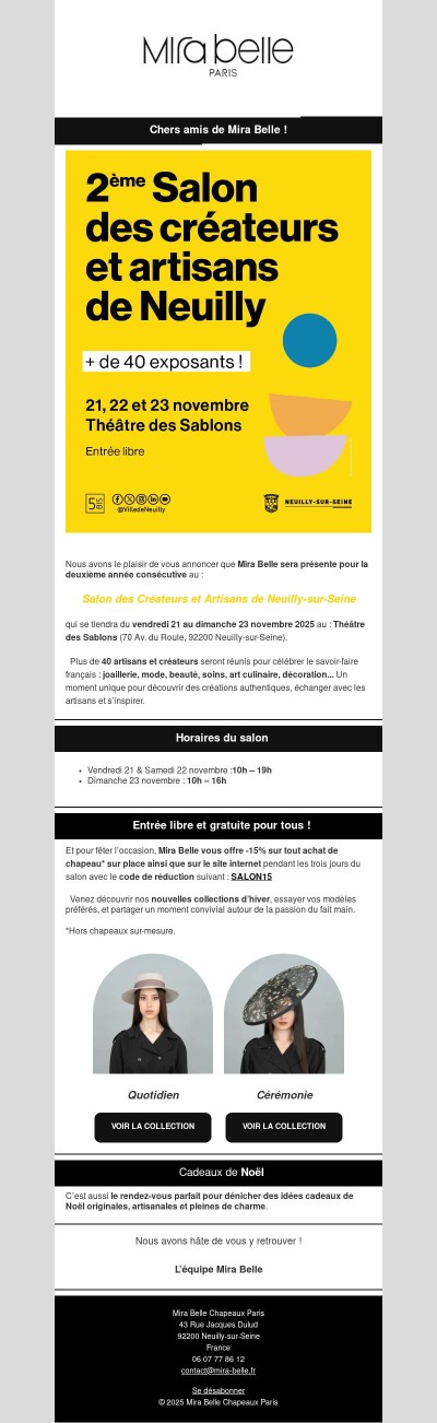 ✨ Mira Belle au Salon des Créateurs de Neuilly-sur-Seine ✨