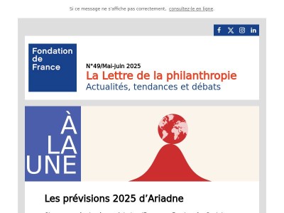 Les prévisions 2025 d’Ariadne - La Lettre de la philanthropie N°49