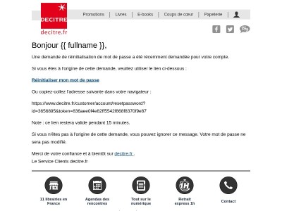 Demande de réinitialisation de mot de passe pour Mme {{ fullname }}
