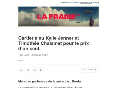 Cartier a eu Kylie Jenner et Timothée Chalamet pour le prix d’un seul. 🤯