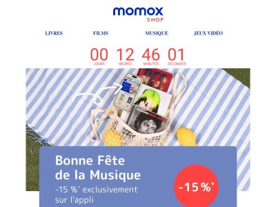 🎶 Fête de la Musique : -15 % sur l'appli - aujourd'hui seulement !