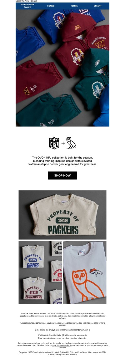 New Arrivals: NFL x OVO Collection