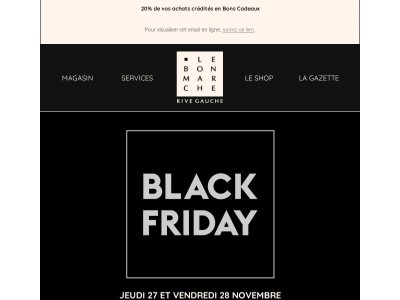 Le Black Friday au Bon Marché, dès jeudi !
