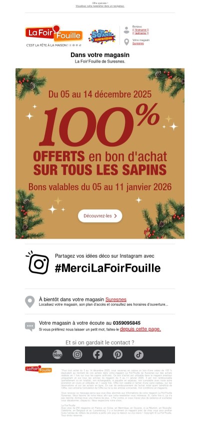 Votre sapin 100% remboursé 🎄