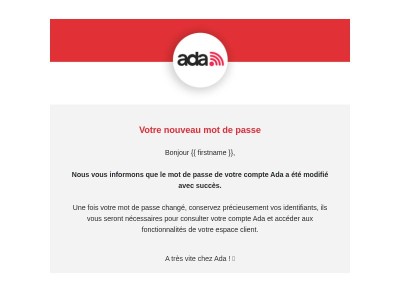 Votre nouveau mot de passe