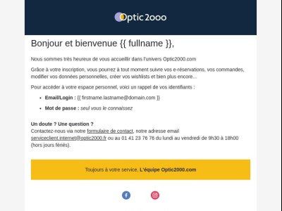 Votre compte client Optic2000.com