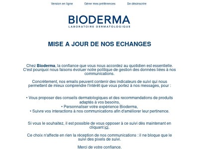 Information relative à nos communications