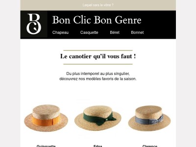 Votre sélection de canotiers