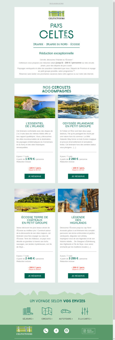 Irlande & Écosse : jusqu'à 200 € offerts sur votre circuit