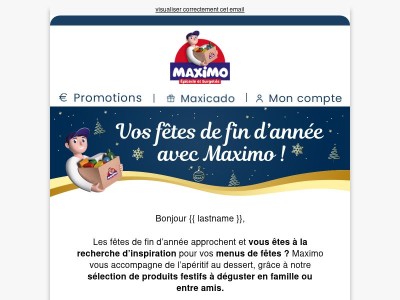 Célébrez vos fêtes de fin d'année avec Maximo !
