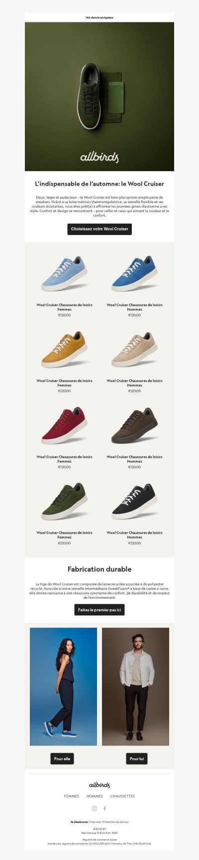 Plus de couleur. Plus de style. Wool Cruiser.