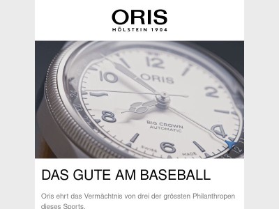 Entdecken Sie alle philanthropischen Baseball-Uhren von Oris