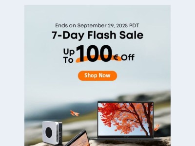 🎉September Flash Sale is Live | Save Up to 100€ on Laptops, Tablets, and Mini PCs!