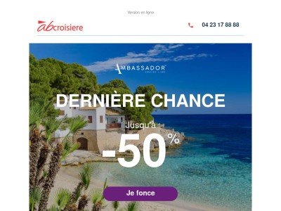 🔥 Jusqu'à -50% sur votre croisière : derniers jours !