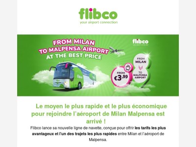 🚍 Le service le plus rapide entre Milan et Malpensa ✈️ à 3,99 € !