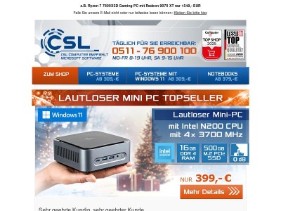 Von Mini bis High-End: Dein PC für 2026 - CSL Computer wünscht frohe Weihnachten