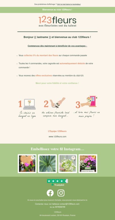 Bienvenue au club 123fleurs