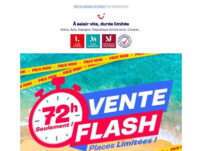 ⚡️Vente Flash : 72h pour profiter d’offres exclusives !