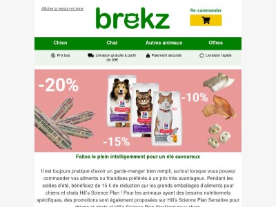 15 € de réduction sur Hill’s Science Plan
