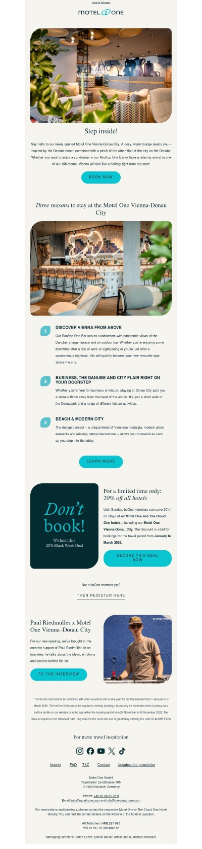 Now open: Motel One Vienna-Donau City