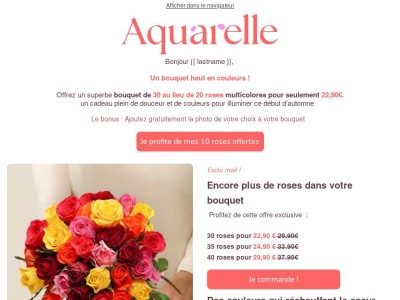 Un bouquet à 22,90€ 🌹