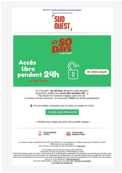 🎉 SO Days : tous les articles en accès libre 🔓