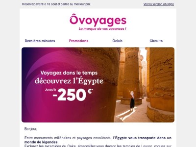 L'Égypte jusqu'à -250€ : temples, Nil et pharaons vous attendent