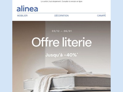 Jusqu’à -40% pour bien dormir après les fêtes ☁️
